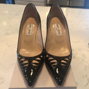 Jimmy Choo black patent leather heels